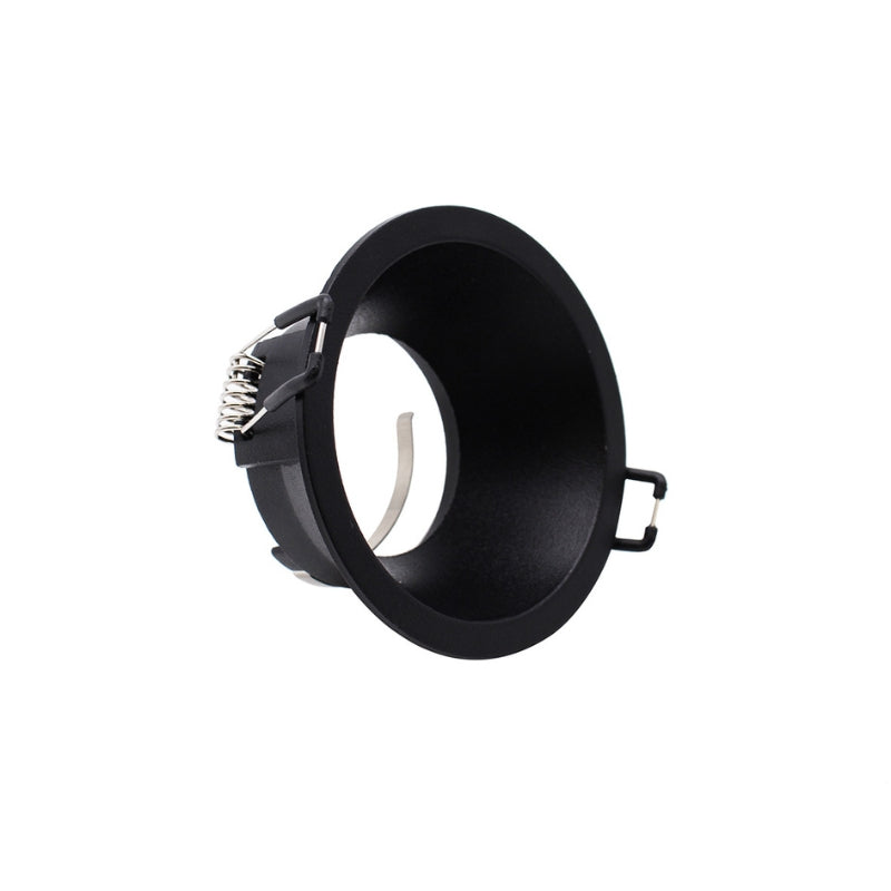 Support Encastrable Spot Rond Noir Mat pour Ampoule GU10