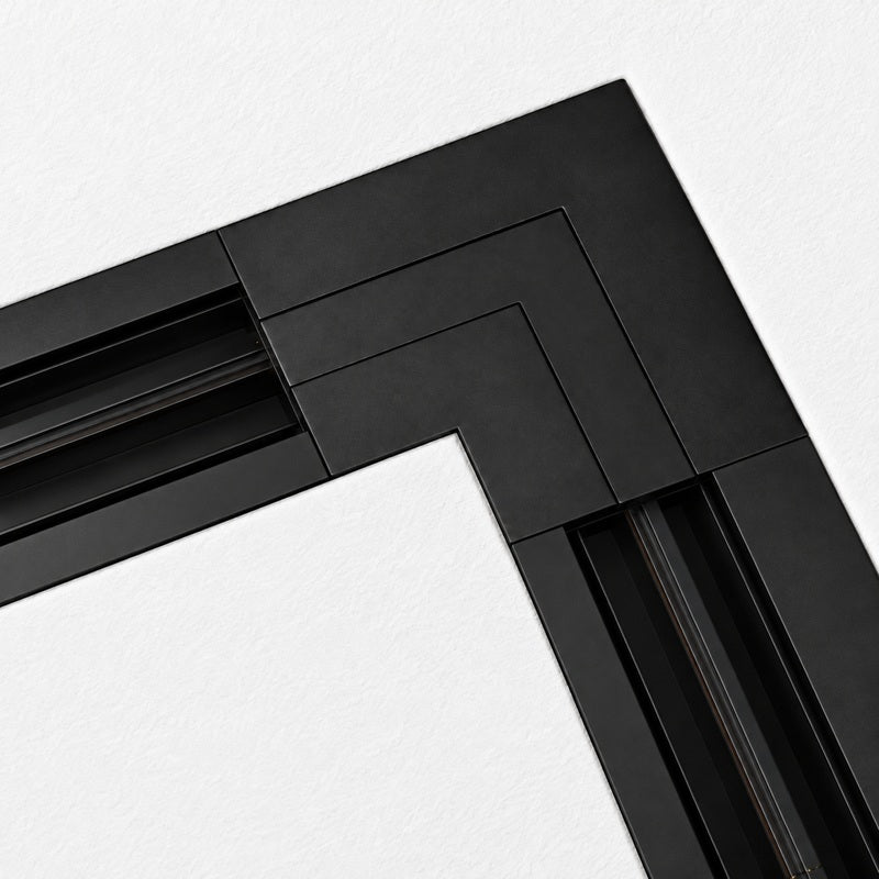 Connecteur L Rail Encastrable Triphasé Angle 90° Noir