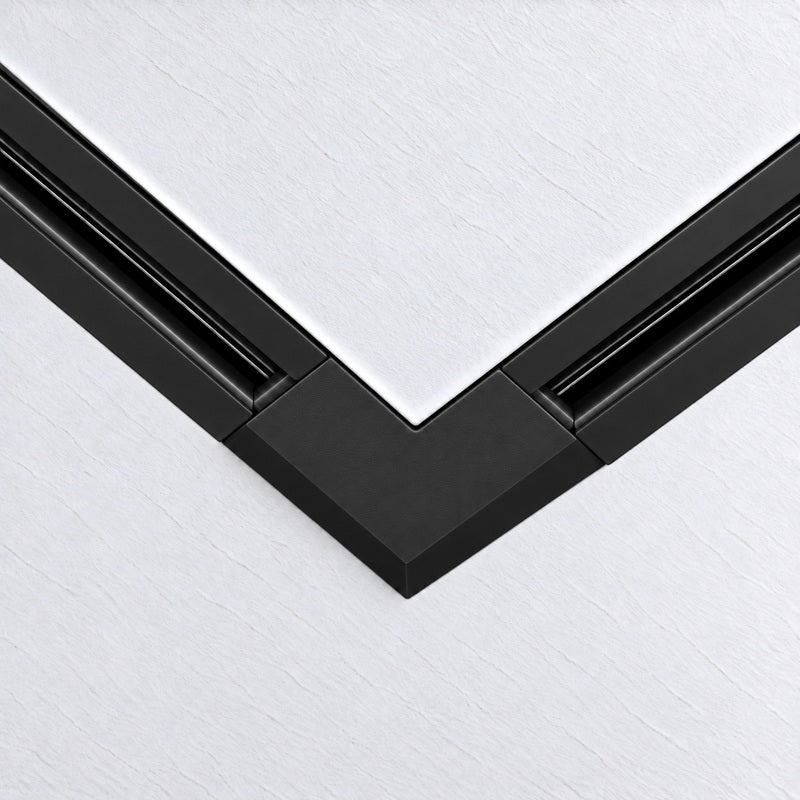 Connecteur L Rail Encastrable Monophasé Angle 90° Noir