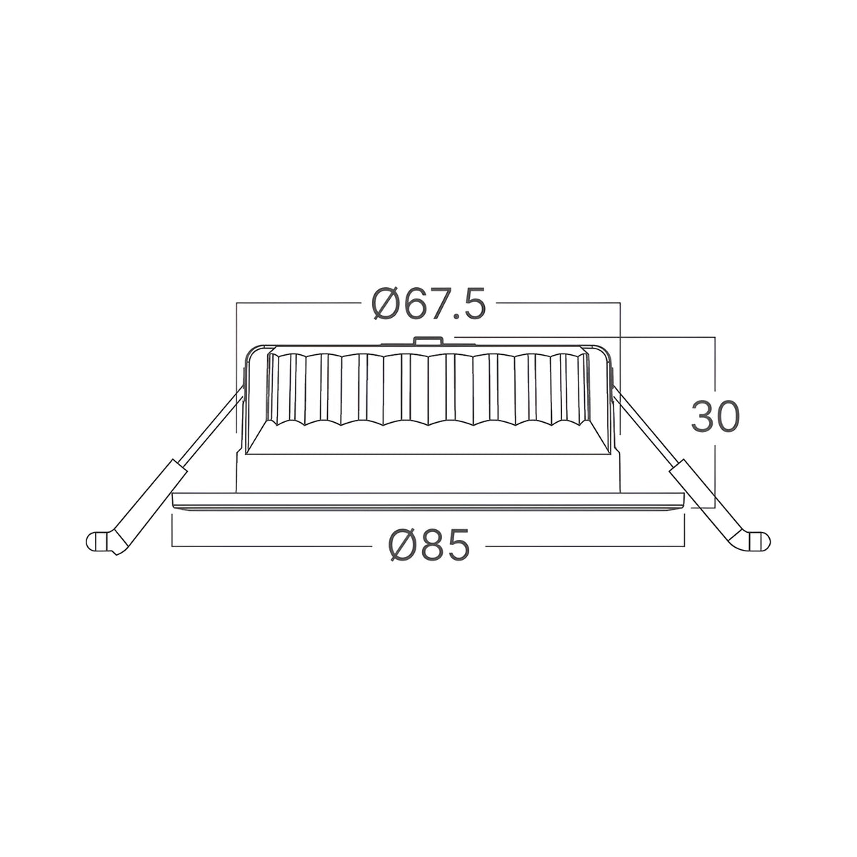 Spot LED Encastrable Rond 6,5W Ø85mm Dimmable CCT Blanc, Intérieur Noir