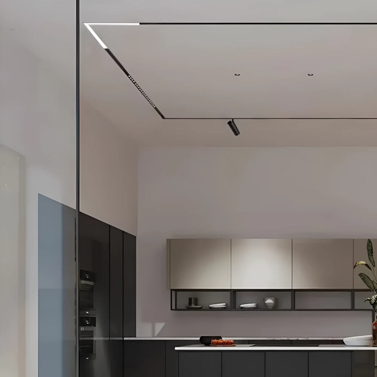 Linéaire LED d'Angle 30cm 20W CCT pour Rail Magnétique 48V Noir