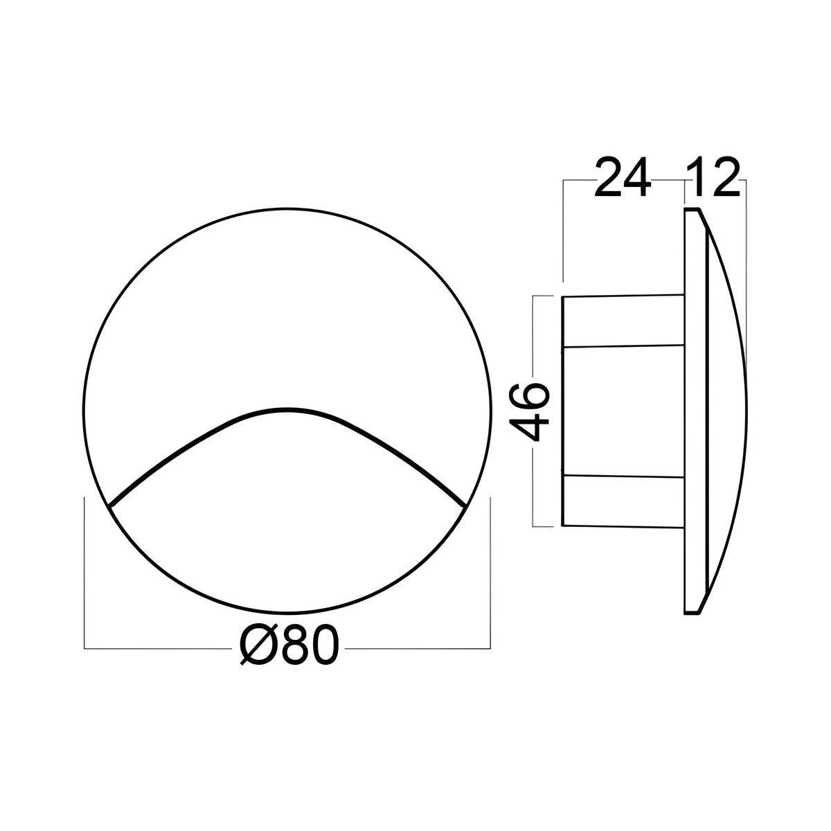 Balise pour Escalier LED Encastrée Ronde 3W IP65 Blanc