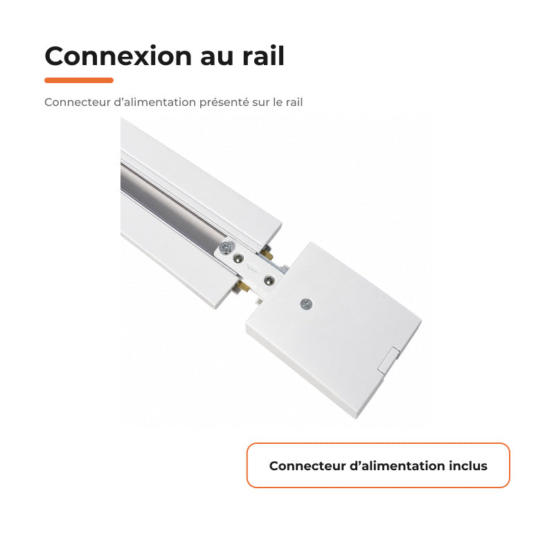 Rail Encastrable Monophasé Plat 2m Blanc