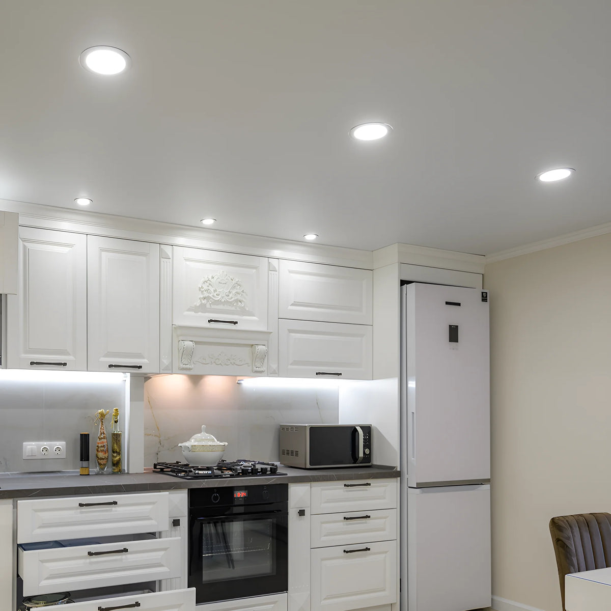 Downlight Dalle LED Ronde Ø128mm 6W Blanc CCT
