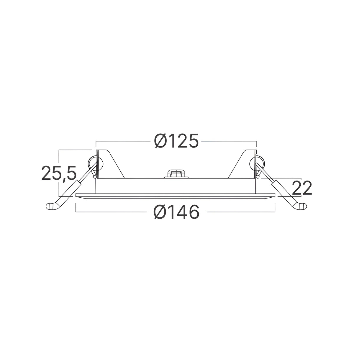 Downlight Dalle LED Ronde Ø146mm 9W Blanc CCT