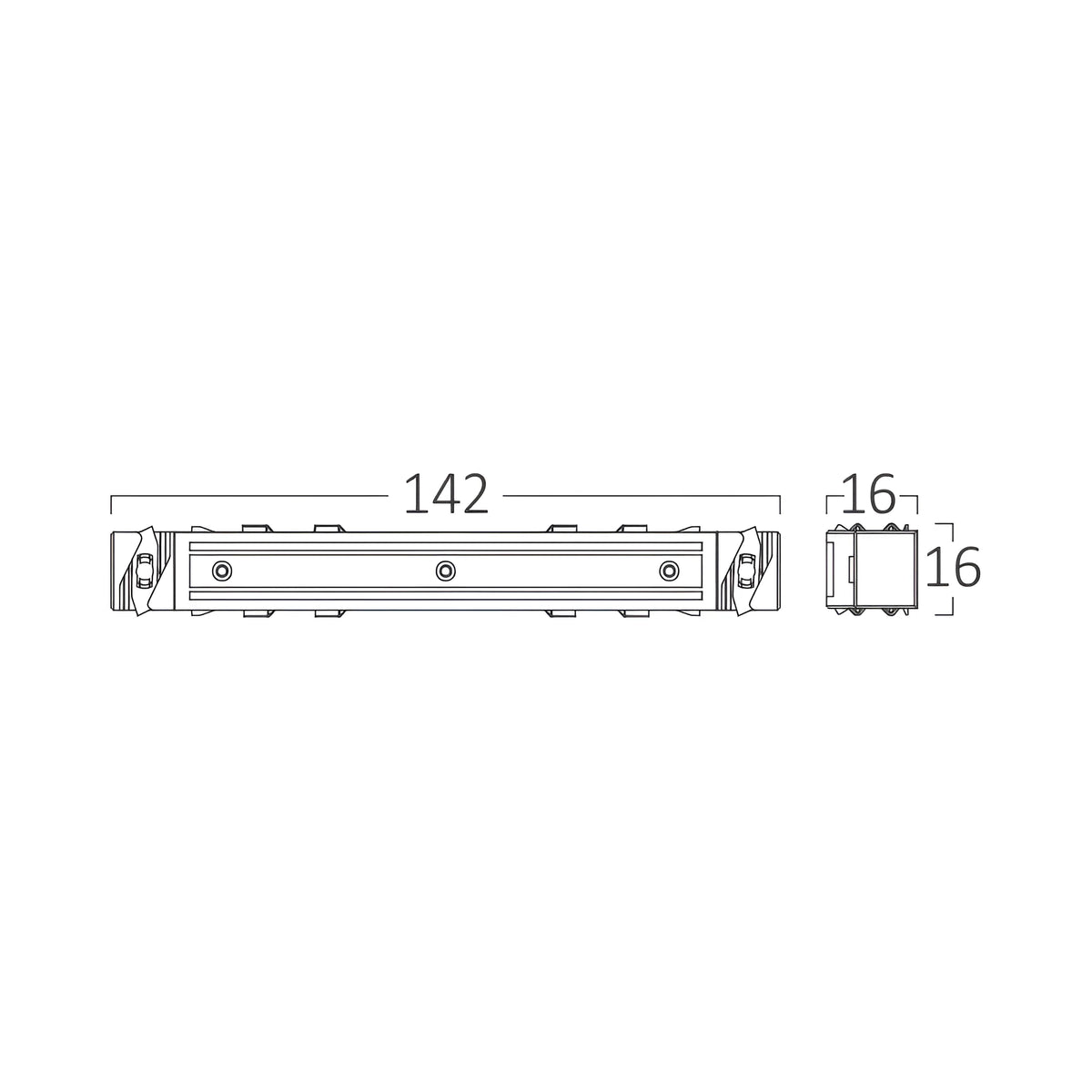 Connecteur Droit pour Rail Magnétique 48V Blanc