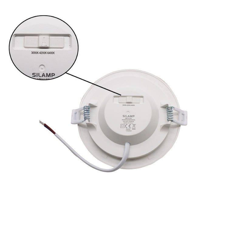 Spot LED Extra Plat Downlight Rond 6W Blanc CCT - 3000K/4000K/6000K