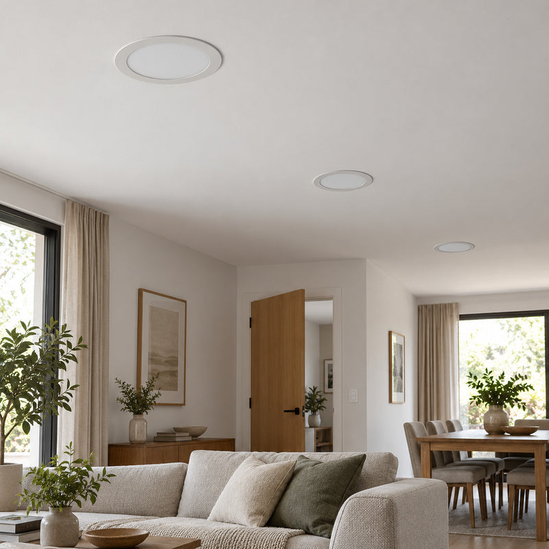 Downlight Dalle LED Ronde Ø229mm 18W Blanc CCT - Pack de 10 – mise en situation