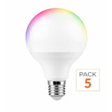 Ampoule LED Connectée WiFi E27 11W G95 RGBW (Lot de 5)