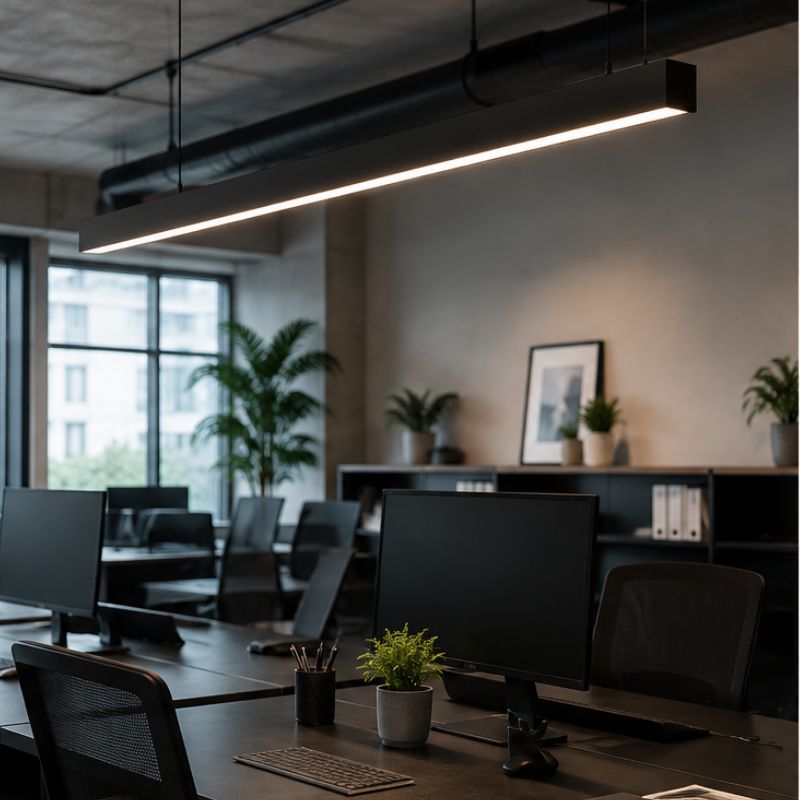 Linéaire Suspendu LED 30W 120cm Noir - Garantie 5 ans