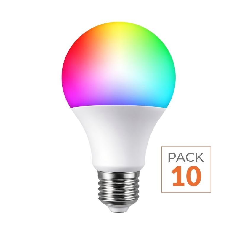 Ampoule LED Connectée WiFi E27 11W G95 RGBW (Pack de 10)