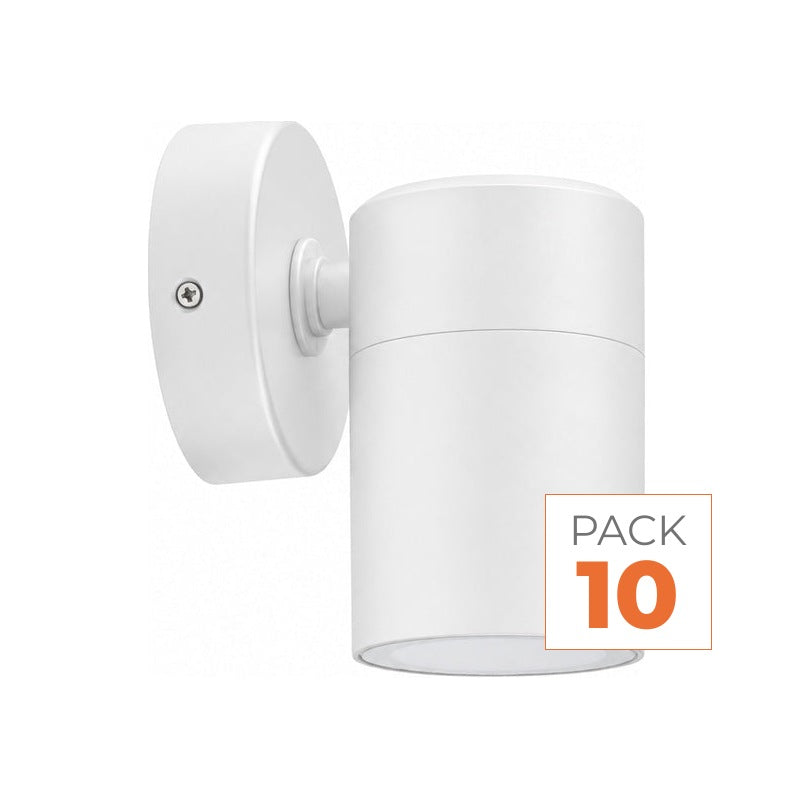 Applique Murale Blanche IP65 pour Ampoule GU10 - Pack de 10 – vue produit
