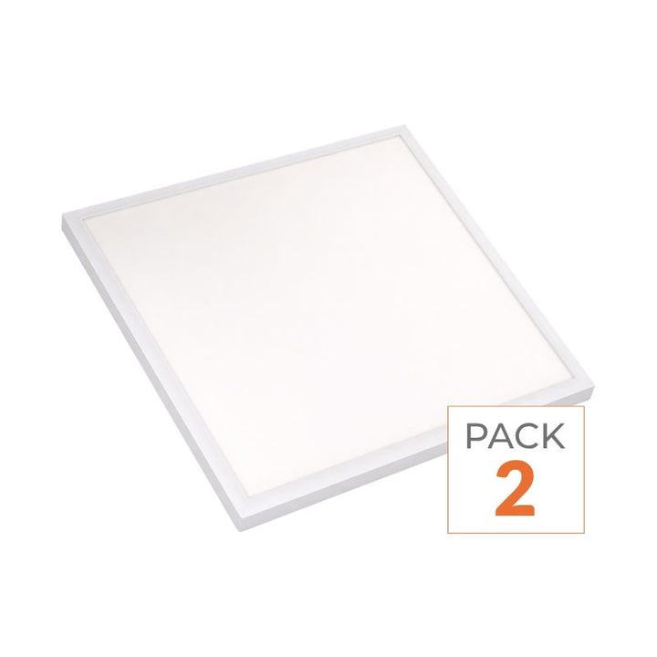 Pack de 2 - Panneau LED CCT 60x60cm BLANC 48W - 3000K/4000K/6000K