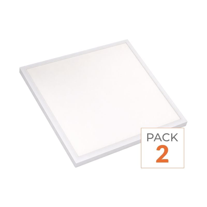 Panneau LED 28W 60x60 BLANC dimmable 150lm/W avec détecteur de mouvement + Télécommande (Pack de 2)