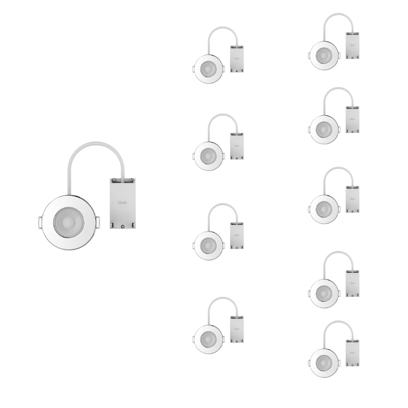 Spot LED Encastrable 6W IP65 Dimmable CCT Alu pour Salle de Bain - 3000K/4000K/6500K - Pack de 10