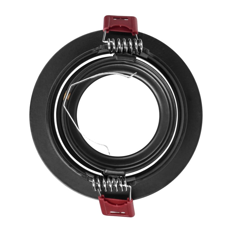 Support Spot GU10/MR16 Encastrable Rond Orientable Aluminium Noir et Or