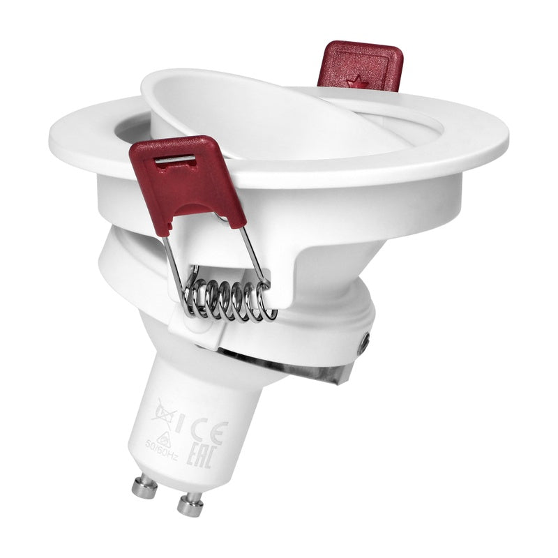 Support Spot GU10/MR16 Encastrable Rond Orientable Aluminium Blanc