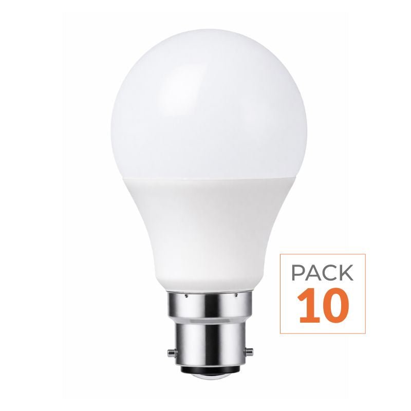 Ampoule LED B22 9W 220V A60 180° (Pack de 10) - Silamp France