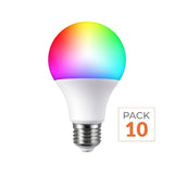 Pack de 10 - Ampoule LED Connectée Wifi E27 8.5W RGBW A60
