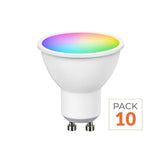Pack de 10 - Ampoule LED Connectée Wifi GU10 4.5W RGBW