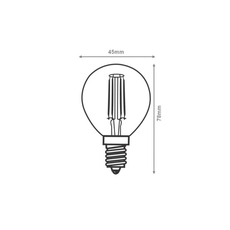 Ampoule LED E14 4W Filament Dimmable G45