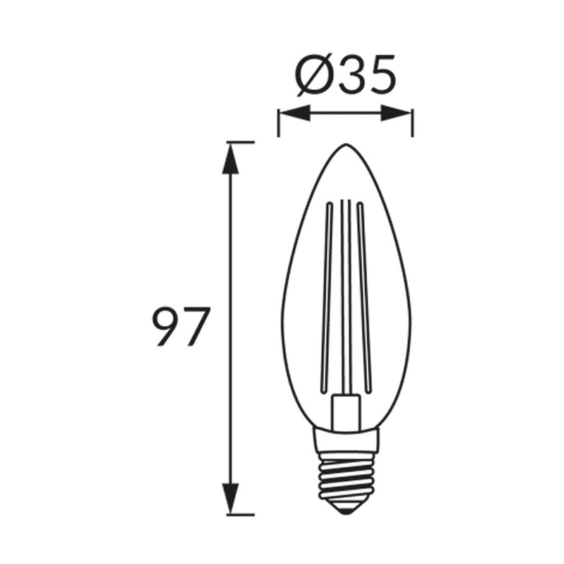 Ampoule LED E14 C35 4W Filament - Silamp France