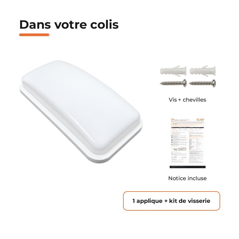 Applique LED Murale 20W Rectangulaire CCT IP65 - 3000K/4200K/6400K - Silamp France