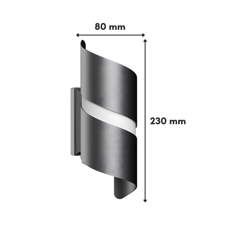 Applique Murale 10W CCT NOIRE IP65 Torsadée - Silamp France