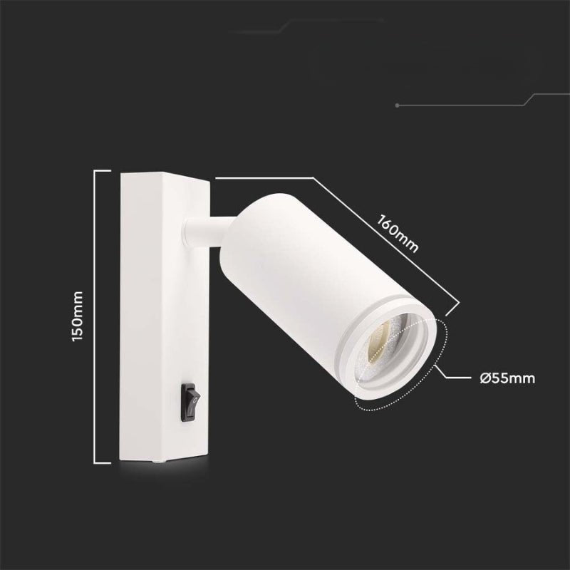 Applique Murale Blanche avec Interrupteur pour Ampoule GU10 - Silamp France