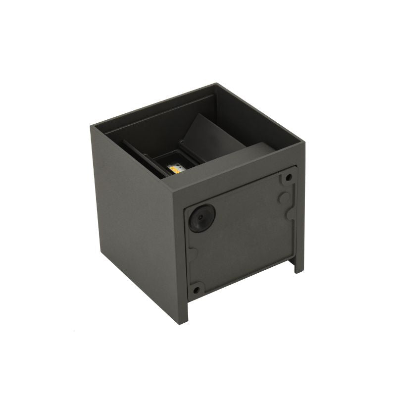 Applique Murale Graphite Grise 12W Double Faisceau IP65 Cube - Silamp France