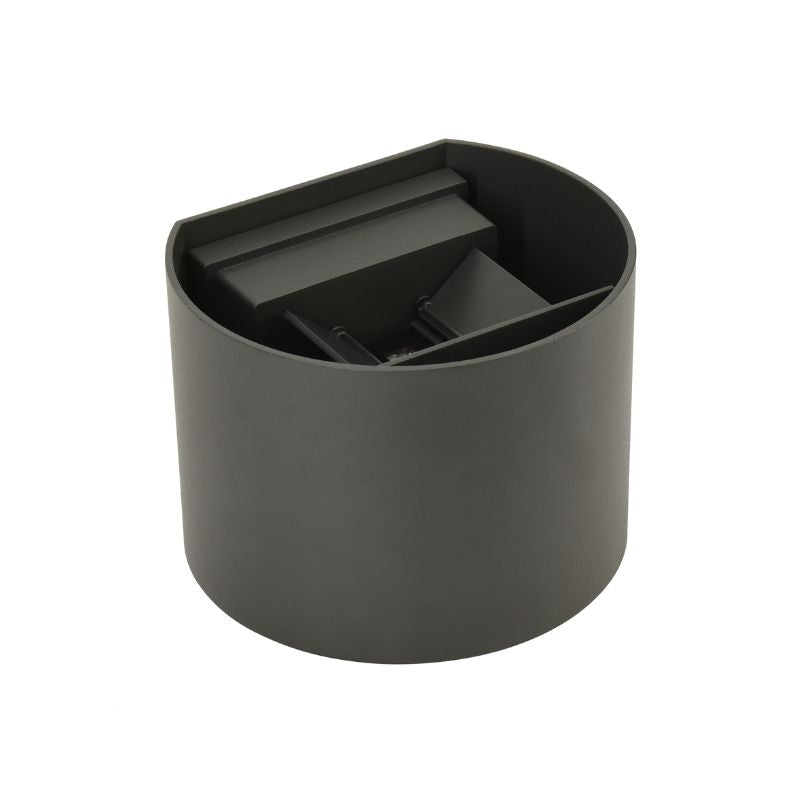 Applique Murale Graphite Grise 12W Double Faisceau IP65 Ovale - Silamp France