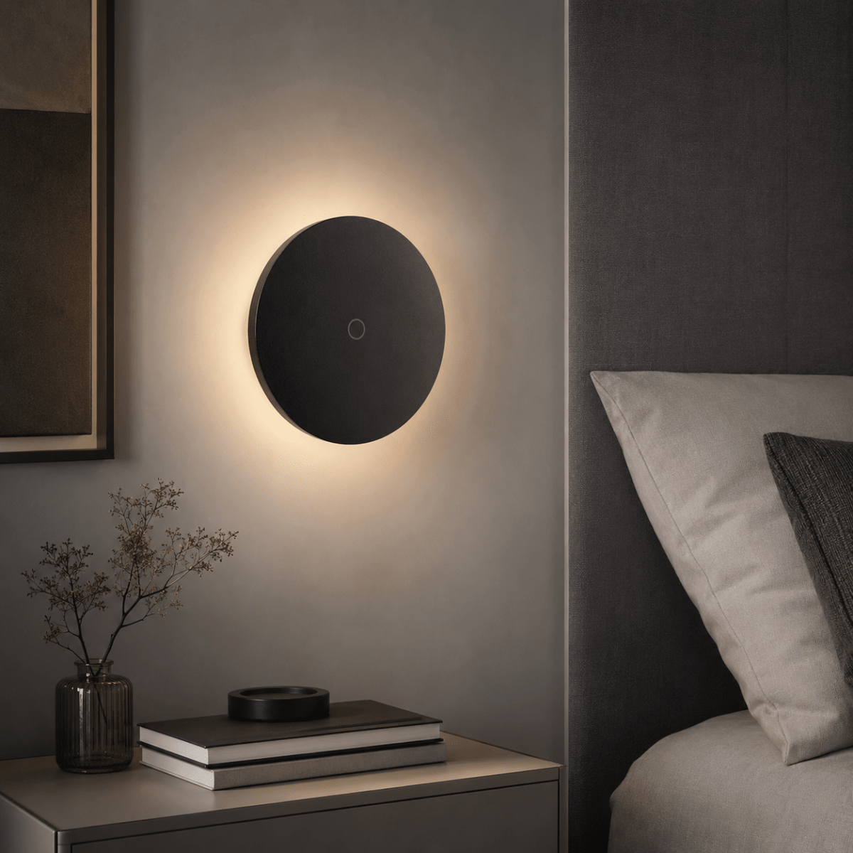 Applique Murale LED 12W CCT Disque Noir IP65 - Silamp France