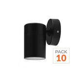 Pack de 10 - Applique murale LED Noire IP65 GU10