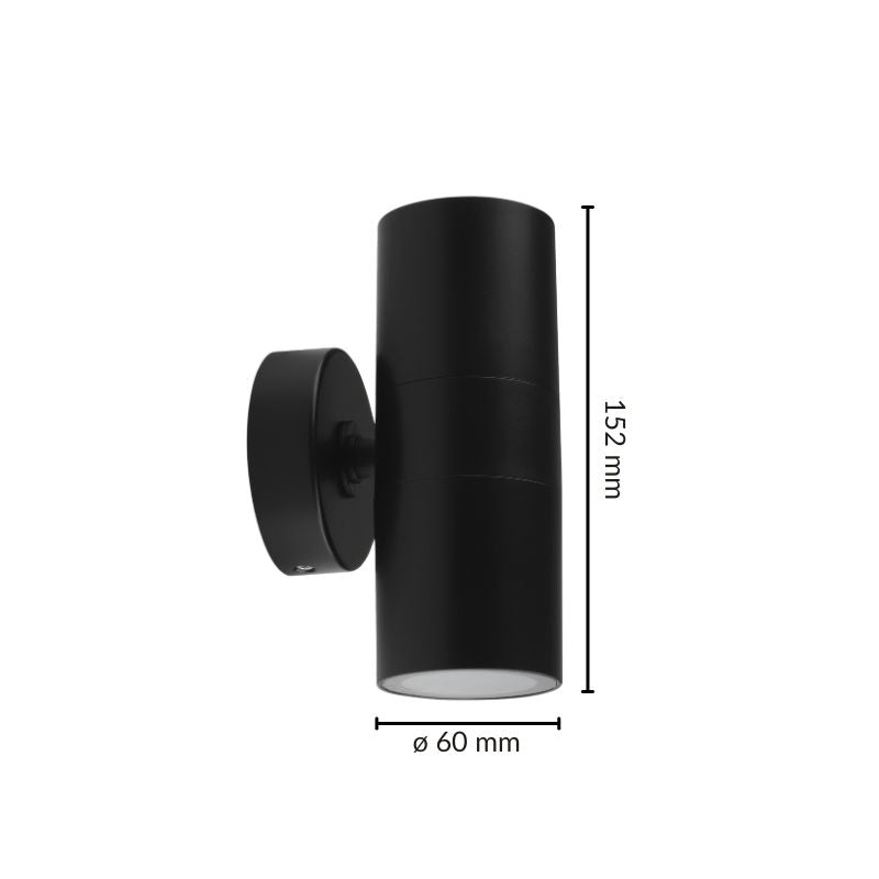 Applique Murale Noire IP65 Double Faisceau GU10 - Silamp France