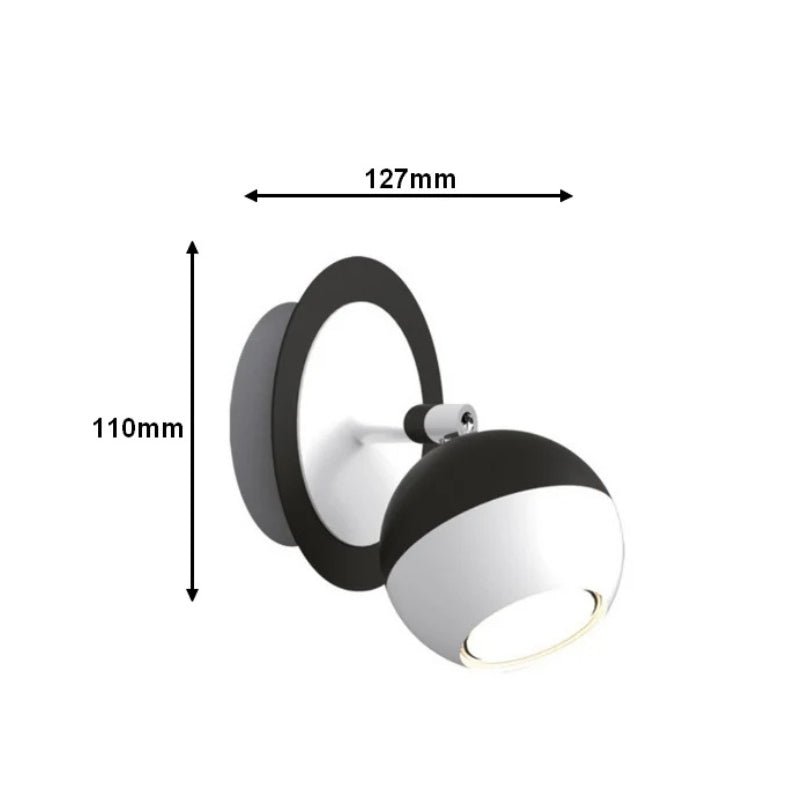 Applique Murale Orientable Noire et Blanche en Saillie pour Ampoule GU10 - Silamp France