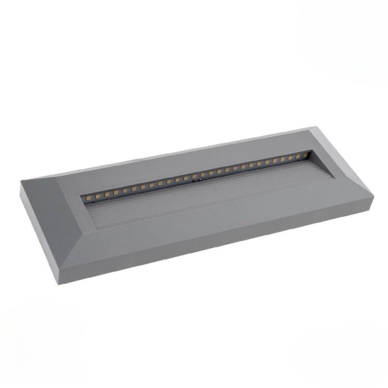 Balise LED en Saillie Rectangle 3W 220V 65° Grise IP65 pour Escaliers - Silamp France