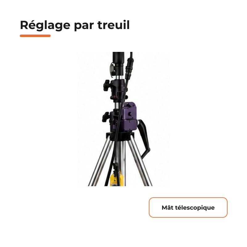 Ballon Lumineux LED 800W 100000 lm sur Mât Télescopique 4,30m - Silamp France
