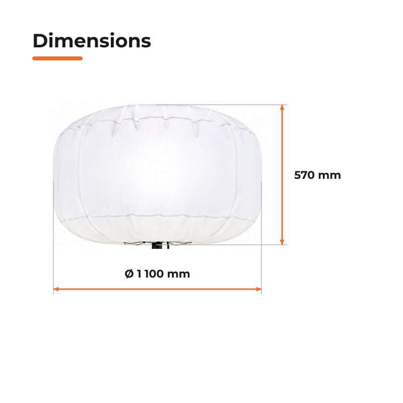 Ballon Lumineux LED 800W 100000 lm sur Mât Télescopique 4,30m - Silamp France