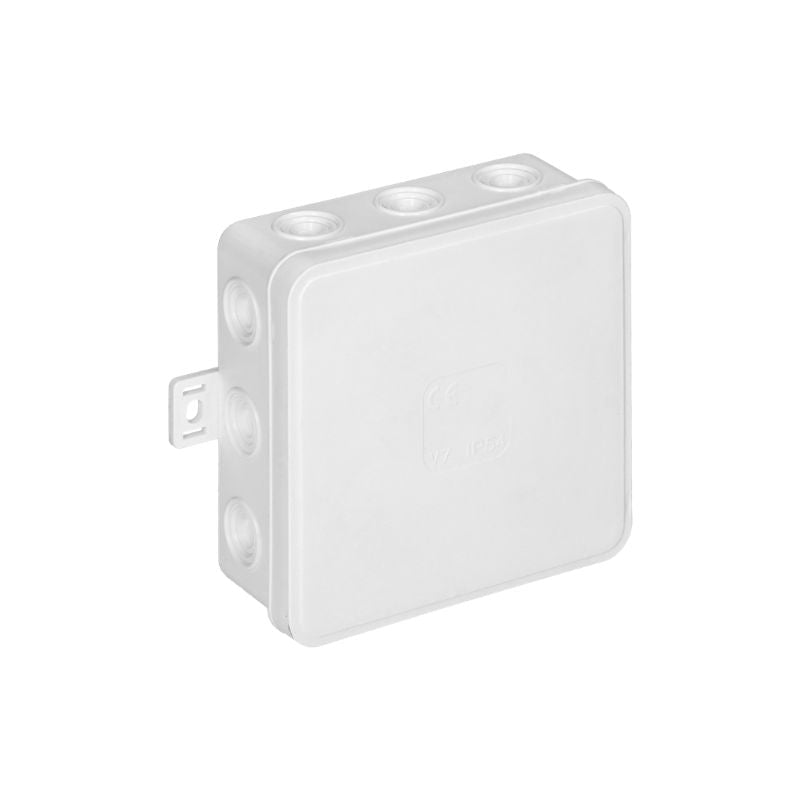 Boite de Dérivation en Saillie 12 Entrées 100x100x41 mm - Blanc - Silamp France