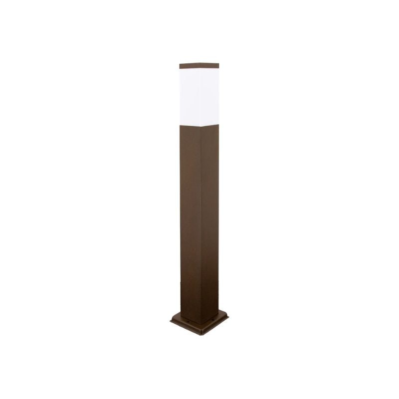 Borne de Jardin 80cm Carré Marron pour Ampoule E27 - Silamp France
