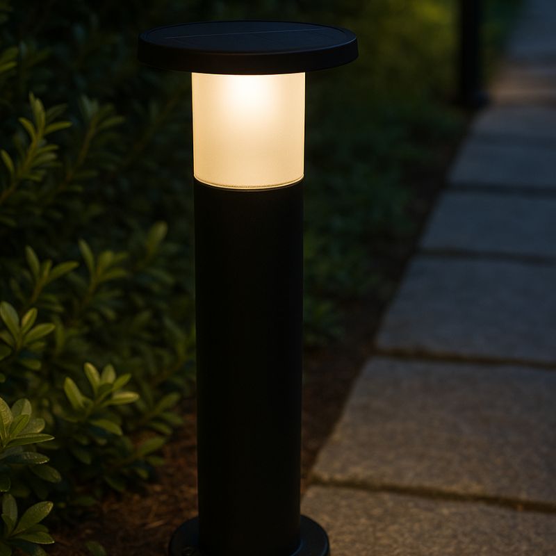 Borne de Jardin Solaire 60cm Noire 3000K/6400K - Silamp France