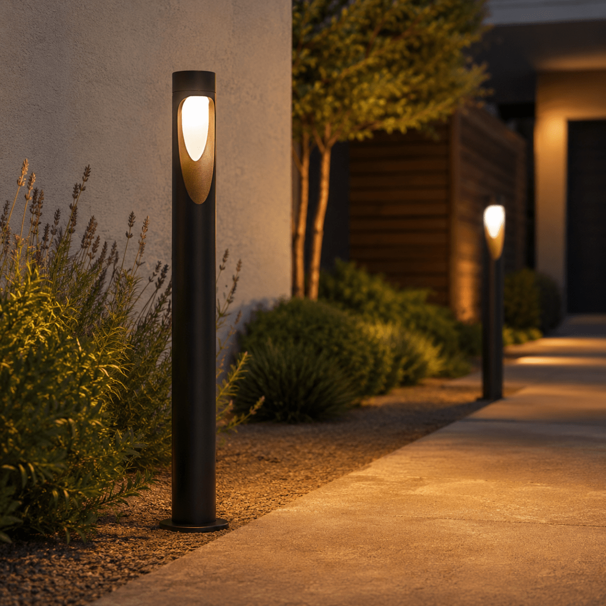 Borne Extérieure LED 6W Colonne Noir IP65 80cm - Silamp France