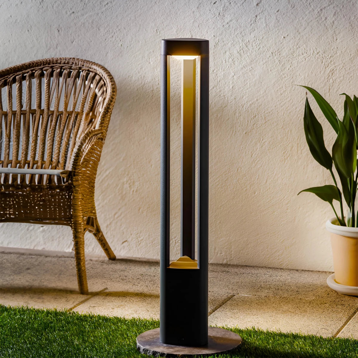Borne LED Extérieure Grise 3 Piliers 80cm 7W IP54 - Silamp France