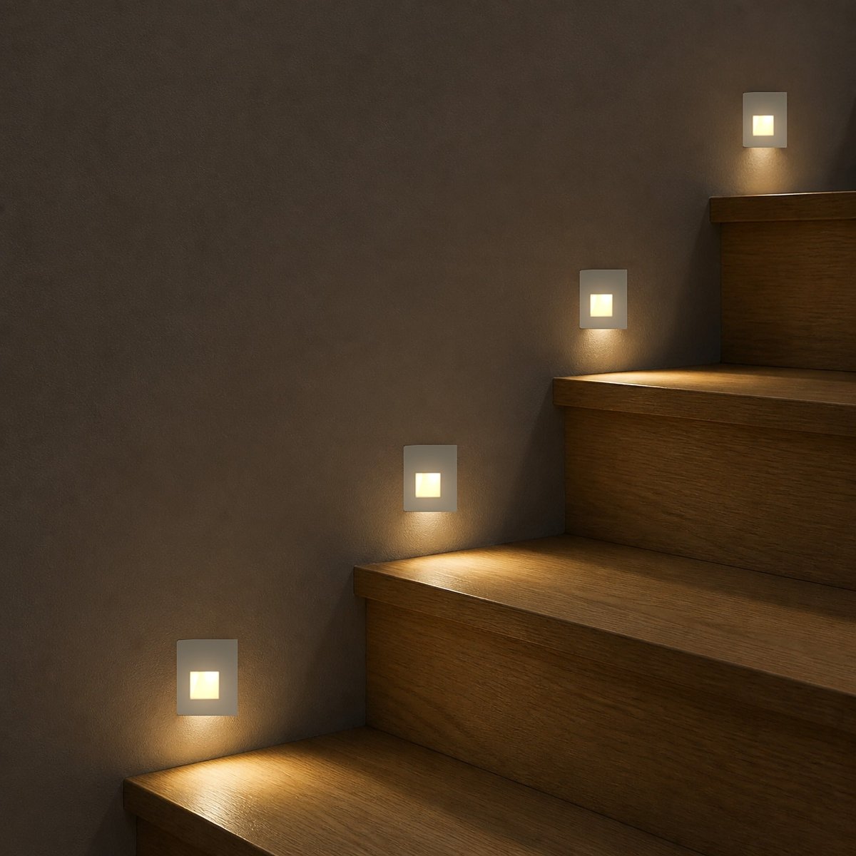 Cadre Carré Blanc pour Balise LED Escalier - Modèle Ouverture Large - Silamp France