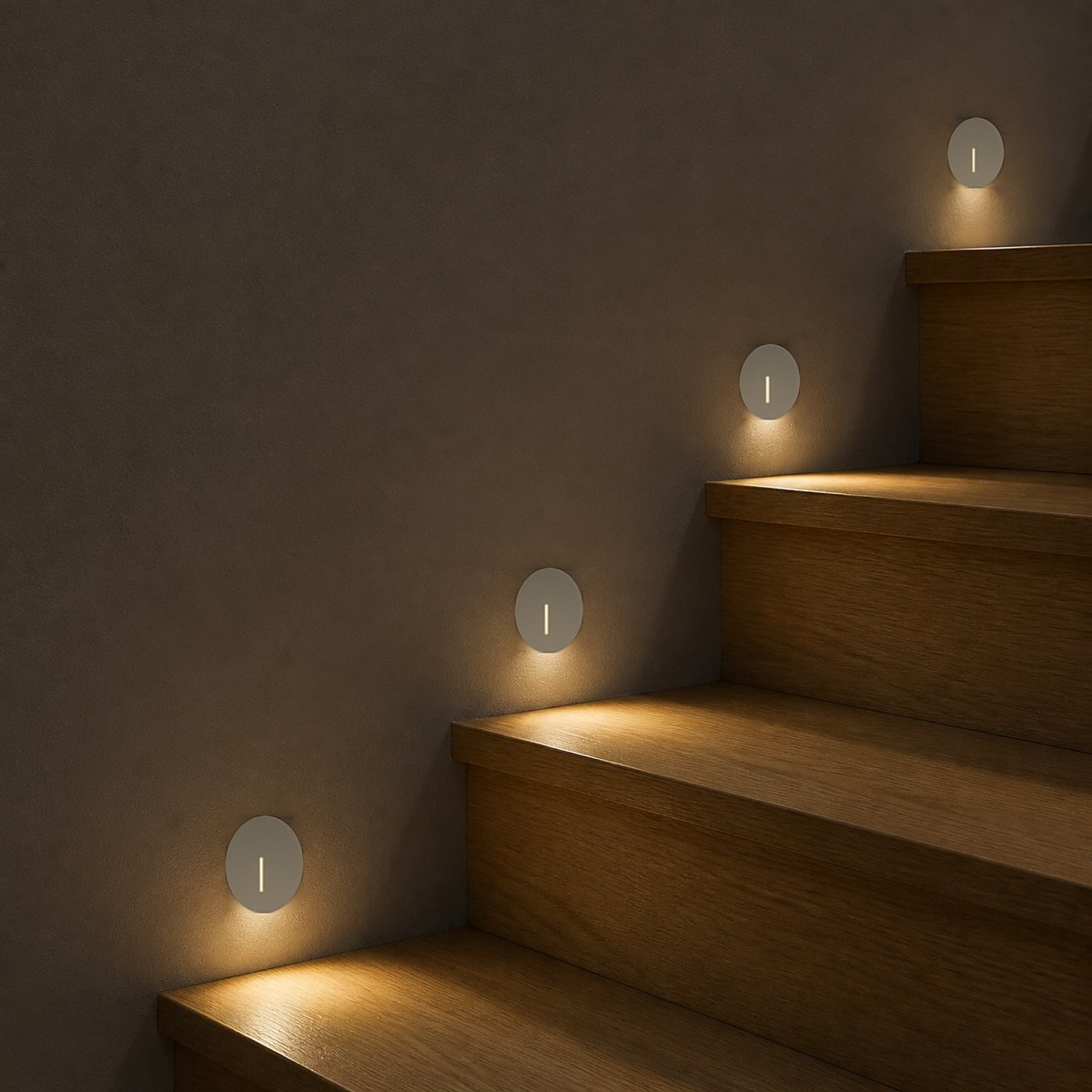 Cadre Rond Blanc pour Balise LED Escalier - Modèle Trait Fin - Silamp France