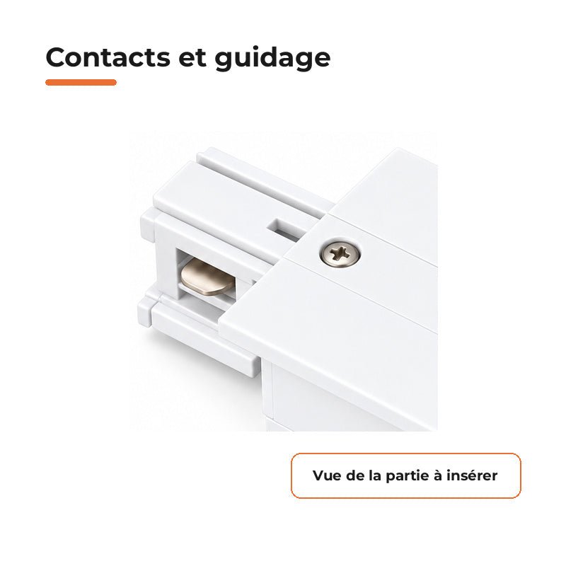 Connecteur d'Alimentation pour Rail Encastrable Monophasé Blanc - Silamp France
