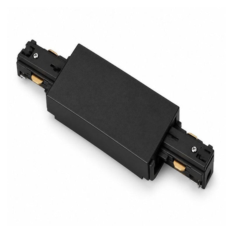 Connecteur Droit Rail Encastrable Monophasé Noir - Silamp France