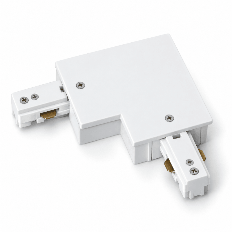 Connecteur L Rail Encastrable Monophasé Angle 90° Blanc - Silamp France