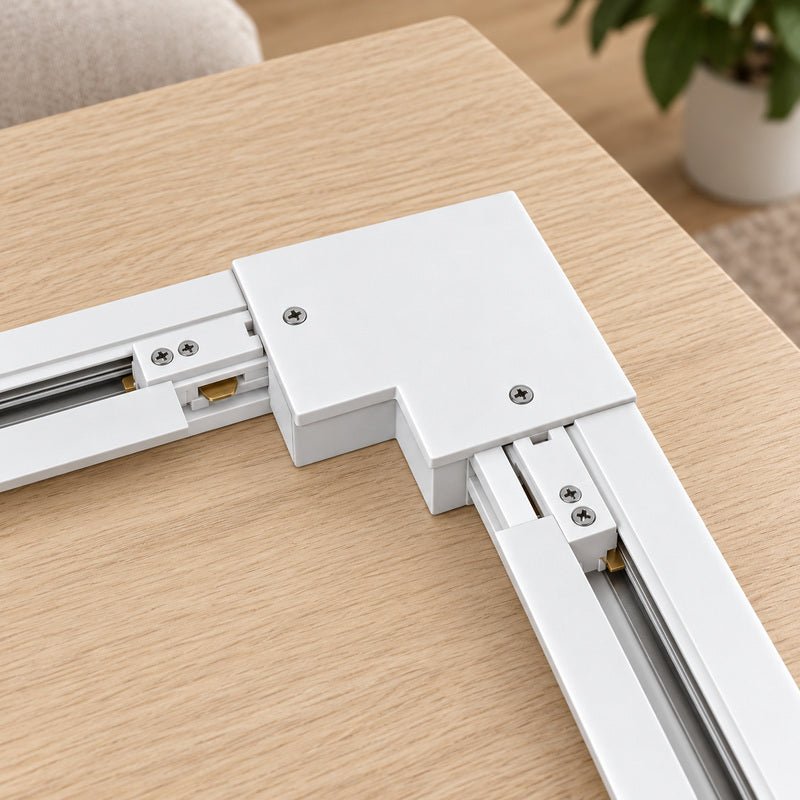 Connecteur L Rail Encastrable Monophasé Angle 90° Blanc - Silamp France