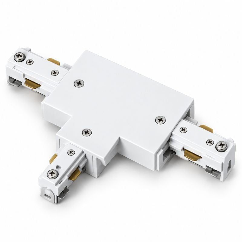 Connecteur T Rail Encastrable Monophasé Blanc - Silamp France
